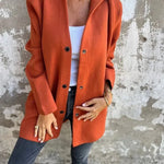 Fall Casual Single Breasted Hooded Cashmere Cardigan Jacket for women