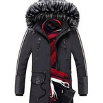 Fur Collar Hoodie Winter Parka Jacket for men