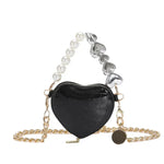 Love Shape Pearl Mini Messenger Bag for ladies y2k crossbody bag