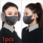 Winter detachable two-in-one warm mask earmuffs