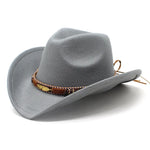 Ethnic Style Metal Feather Western Denim Top Hat Cowboy hat