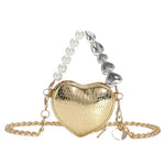 Love Shape Pearl Mini Messenger Bag for ladies y2k crossbody bag