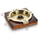 Luxury Wooden Stainless Steel Cigar Ashtray