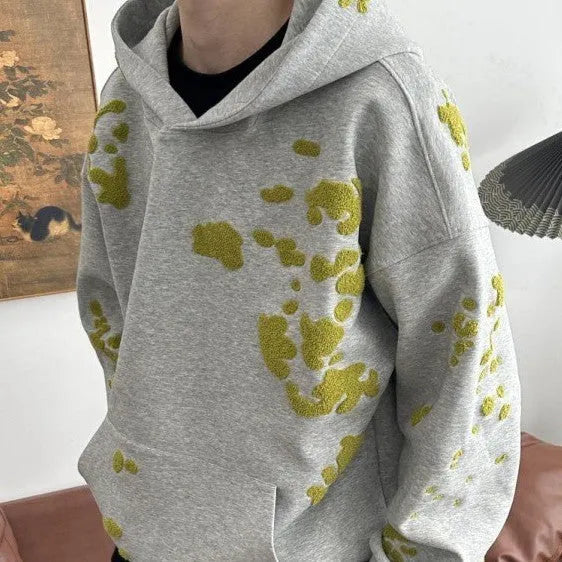 Unisex Cotton Air Layer Moss Hoodie Sweatshirt  Pullover