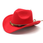 Ethnic Style Metal Feather Western Denim Top Hat Cowboy hat