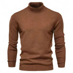 Men's Plain Slim Pullover Polo Sweatshirt Turtleneck Sweater Winter Casual Tops Men