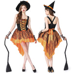 Halloween Mesh Camisole Witch dress costume set Party Performance Costume