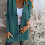 Fall Casual Single Breasted Hooded Cashmere Cardigan Jacket for women