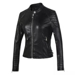 Ladies Fall and Winter Slim fit Leather Jacket  Biker Jacket Women