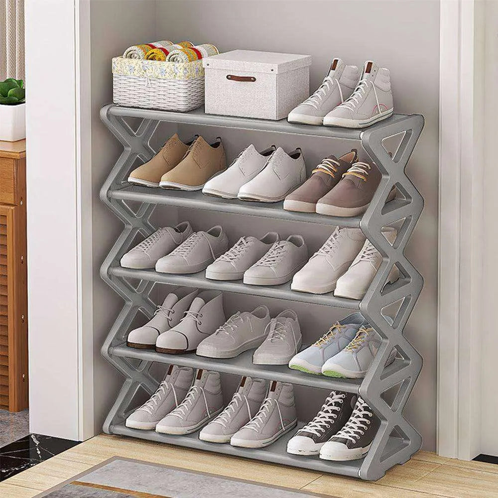 5 Tier X shaped Simple & stylish Shoe Rack Storage - EX-STOCK CANADA