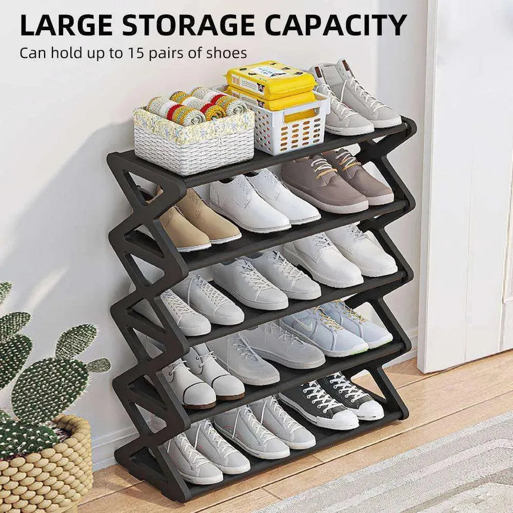 5 Tier X shaped Simple & stylish Shoe Rack Storage - EX-STOCK CANADA