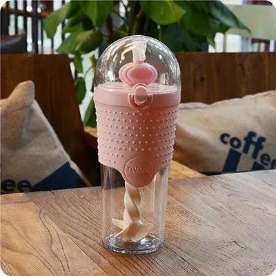 500ML Kids Plastic Water bottles Protein Shaker Blender Bottles with straw BPA Free Portable Sport My Water bottles - EX-STOCK CANADA