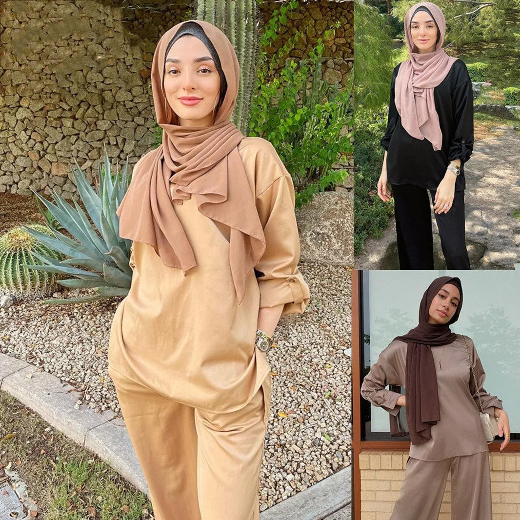 Muslim 2 piece set  Middle East Dubai Two Pant Suit Muslim Co ord  2 piece set