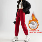 Fleece-lined Casual Harem Drawstring sweat Pants For Women