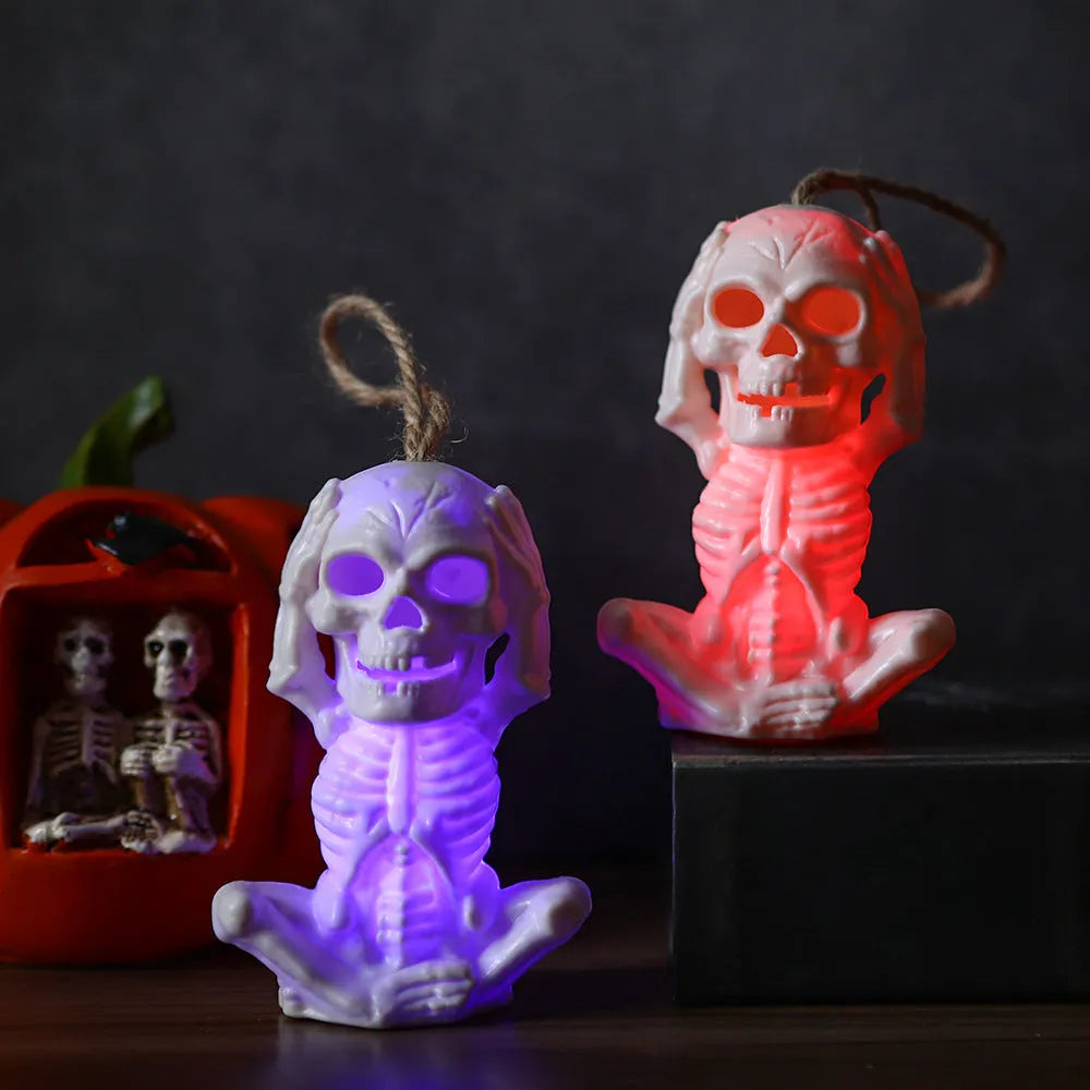 Halloween Skull Light LED Electronic Ghost Head Light Flameless Candle Decoration