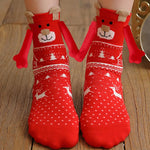 Medias de Navidad Autumn Winter Cotton Magnet Lodestone Hand Tube Socks