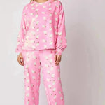 Women's Christmas Hat Pajamas Long Sleeve Trousers Suit