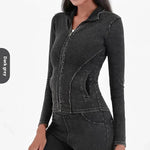 Chaqueta de mezclilla de cuello alto de moda de moda para mujeres