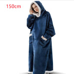 Fleece Oversized Hoodie Blanket Winter Warm Home Clothes Women Men Oversized Pullover With Pockets