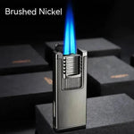 Double High Firepower Blue Flame Torch Lighter With Hidden Cigar Cutter