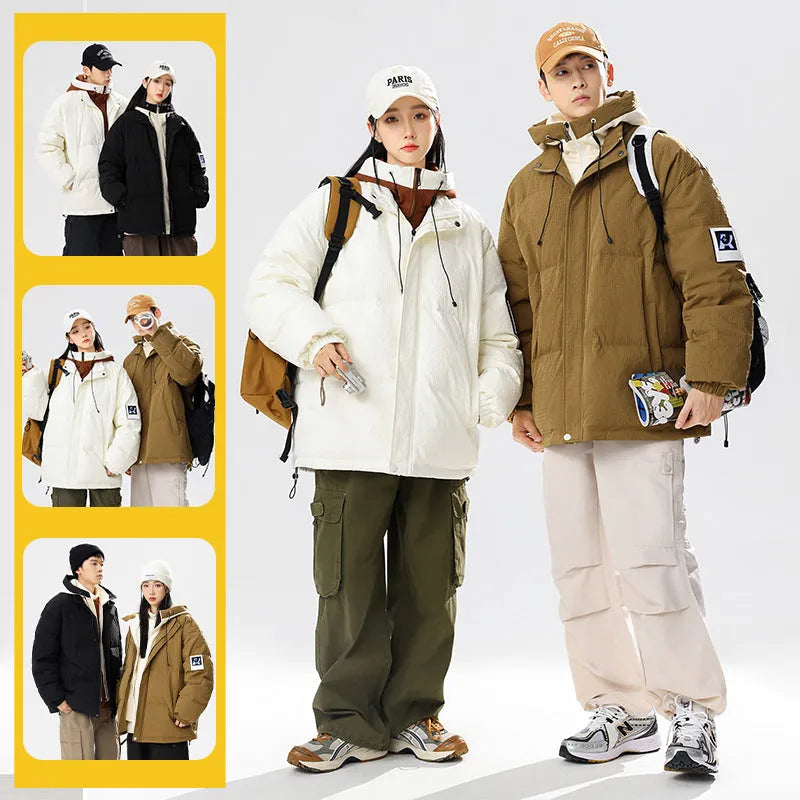 90 White Duck Down Jacket Men And Women Same Style Loose Thickening Keep Warm