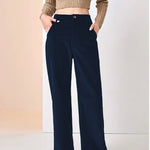 High Waist Drooping Slimming Casual Straight Pants Women's Trousers