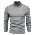 Men's Plain Slim Pullover Polo Sweatshirt Turtleneck Sweater Winter Casual Tops Men