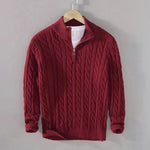 Winter Half Zip Knitted Pullover Sweater for Men