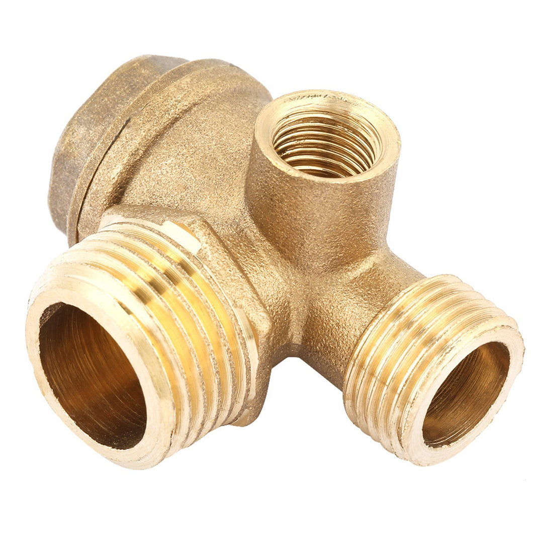 3 Port Brass Air Compressor Male Threaded Check Valve Tube Connector Tool