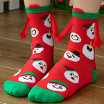 Medias de Navidad Autumn Winter Cotton Magnet Lodestone Hand Tube Socks