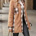 Plaid Woolen Coat Fashion Lapel Single-breasted Mid-length Coat Women's Clothing