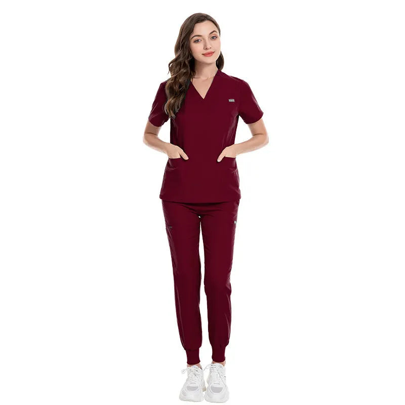 Krankenschwestern V-Ausschnitt Anzug Arbeit Uniform Arbeitskleidung