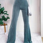 High Waist Lamp Wick Corduroy Bell-bottom Pants Wide Leg Women