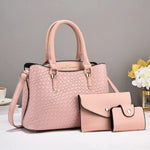 Woven Texture Three-piece Set Large Capacity One Shoulder Combination Bags women