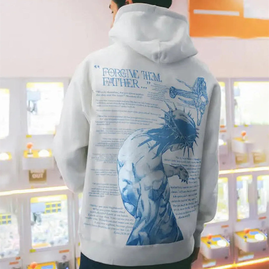 Men's Casual Printed Oversized Hoodie Sweatshirt Hip Pop Streetwear