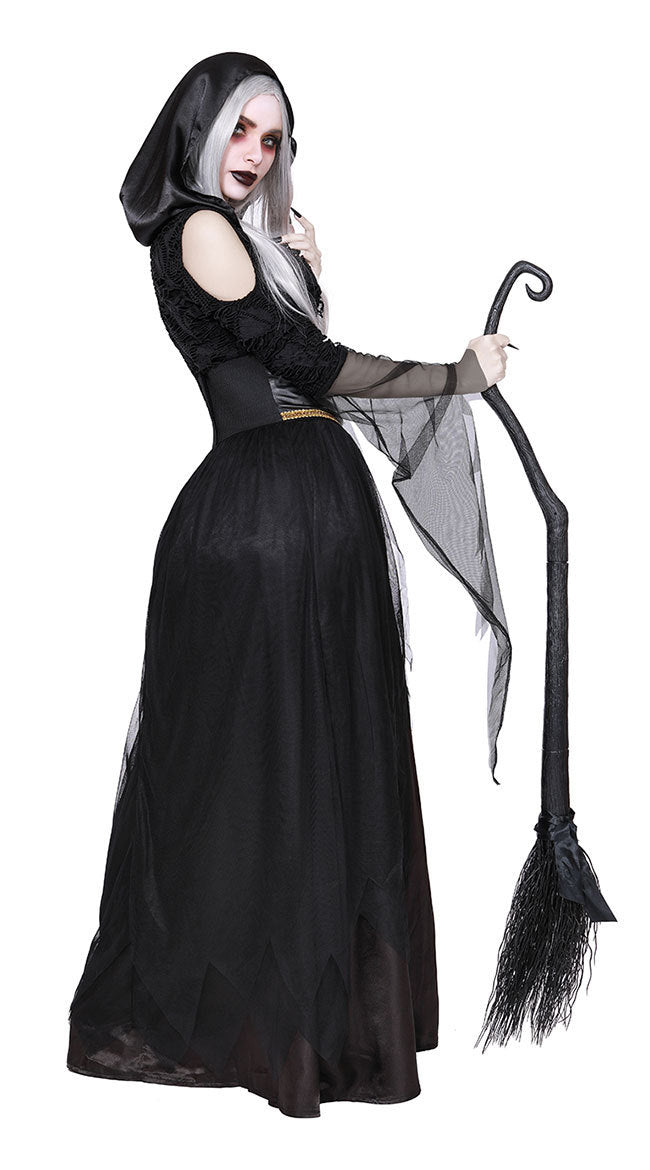 Dark Vampire Witch long black dress witch Halloween Party COSPLAY Costume