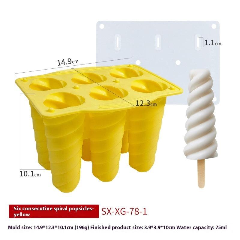 6-piece Spiral Ice Cream Silicone Food Grade Mold - EX-STOCK CANADA