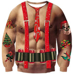 Men's Fashion Christmas 3D Digital Printed Round Neck Sweater