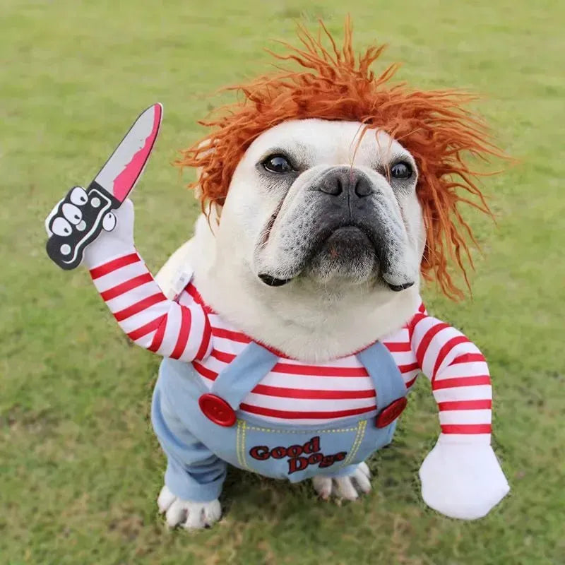 Halloween Haustierkostüm Haustier Hund lustige Kleidung Verstellbares Hund Cosplay Kostüm gruselige Kostüm Party Versammlungen