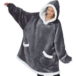 Fleece Oversized Hoodie Blanket Winter Warm Home Clothes Women Men Oversized Pullover With Pockets