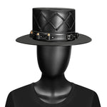 Plaga de cuero negro Doctor Hat Medieval Doctor Hat Unisex