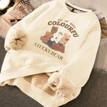 Autumn Winter Fleece-lined thick sweatshirt Pullover top for men