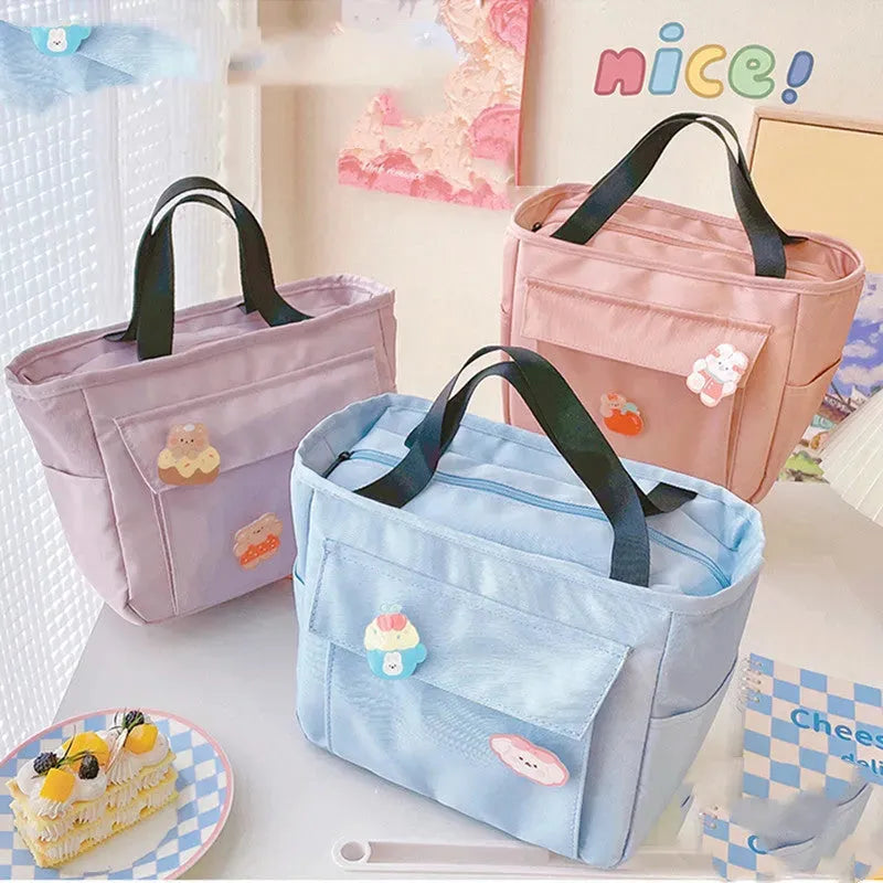 Bolsa de lonchera portátil de estilo japonés femenino