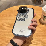 Glitter Astronaut Camera Stand Phone Case Invisible Lens Soft Cover