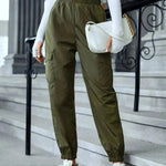 New Cargo Pants Fashion Casual Multi-pocket Elastic Waist Pencil Pants For Women