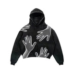 Men's And Women's Fashion Punk Design Fleece Printed Hoodie top