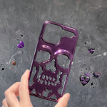 Luxury 3D Skull Metallic Glossy Gothic Phone Case compatible wit Apple