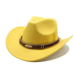 Ethnic Style Metal Feather Western Denim Top Hat Cowboy hat