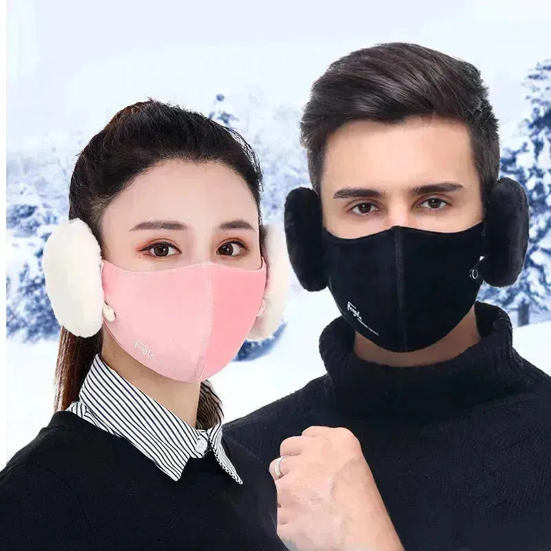 Winter detachable two-in-one warm mask earmuffs