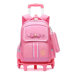 Primary School Children Burden-relieving Trolley Backpack Lunch Box Bag for Kids